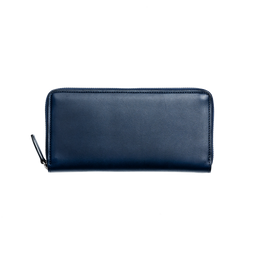 ヌメ ファスナーロングパース ネイビー